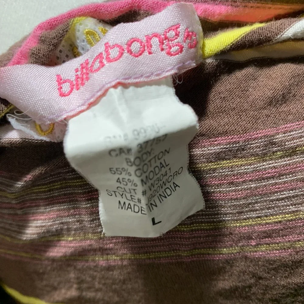 Billabong Tank - Size Large but Fits like a Small Brown / Yellow / Pink - Picture 4 of 6